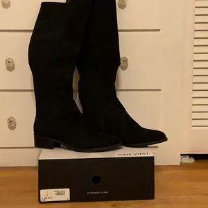 Nine West Tall Boots Stretch Suede and Fabric